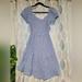 Jessica Simpson Dresses | Jessica Simpson Blue Linen Open Tie Back Dress Size M | Color: Blue | Size: M