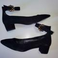 Nine West Shoes | Black Nine West Bartlly Block Heel Suede Pumps Size 9 1/2 | Color: Black | Size: 9.5