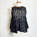 Free People Tops | Free People Lace Peplum Top Xs New Black | Color: Black | Size: Xs