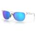 Oakley OO9473 Leadline Sunglasses - Women's Polished Clear Frame Prizm Sapphire Lens Polarized 56 OO9473-947308-56