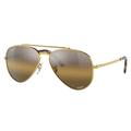 Ray-Ban RB3625 New Aviator Sunglasses Legend Gold Frame Silver/Brown Chromance Lens Polarized 62 RB3625-9196G5-62