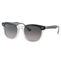 Ray-Ban RB2298F Hawkeye Sunglasses Black On Transparent Frame Grey Gradient Lens Polarized Asian Fit 54 RB2298F-1294M3-54
