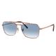 Ray-Ban RB3636 New Caravan Sunglasses Rose Gold Frame Clear Gradient Blue Lens 58 RB3636-92023F-58