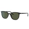 Ray-Ban RB2197F Elliot Sunglasses Shiny Black Frame Green Lens Asian Fit 54 RB2197F-901-31-54