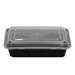 ITI TG-PP-38 38 oz Rectangular To Go Container w /Lid - Plastic, Black