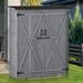 iYofe 5.3 x 4.6 ft Outdoor Storage Cabinet, Patio Wood Garden Shed, Lockable Doors, 3-Tier Shelves in Gray | 64 H x 55 W x 20 D in | Wayfair