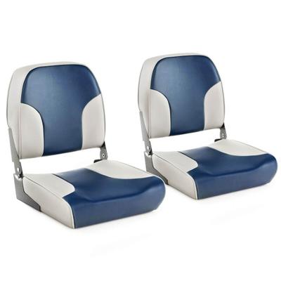 Costway 2 Pieces Low Back Boat Seat Set with Spong...