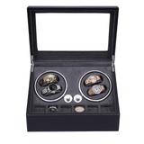 Erskine Black Automatic Watch Winder Leather Watch Box