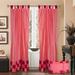 4 Pc Set Indian Sari Curtains & Cushion Covers Boho Tab Top Living Room Bedroom