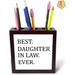 GN109 Best Daughter In Law Ever-Gifts For Family & Relatives-In-Laws-Tile Pen Holder, 5-Inch Wood in Black/Brown/White | Wayfair 296364ILM315KFZ2J7