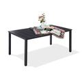 Latitude Run® Emma-Lea Dining Table Metal in Black | 29.13 H x 63.38 W x 35.23 D in | Outdoor Dining | Wayfair 192C7D04D5D746189029390A34EC81B5