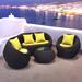 Latitude Run® 3 Piece Rattan Sofa Seating Group w/ Cushions Synthetic Wicker/All - Weather Wicker/Wicker/Rattan in Black | Outdoor Furniture | Wayfair