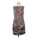 Victor by Victor Alfaro Casual Dress - Sheath: Brown Print Dresses - Women's Size Small