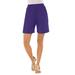 Plus Size Women's Soft Knit Short by Roaman's in Midnight Violet (Size 5X)