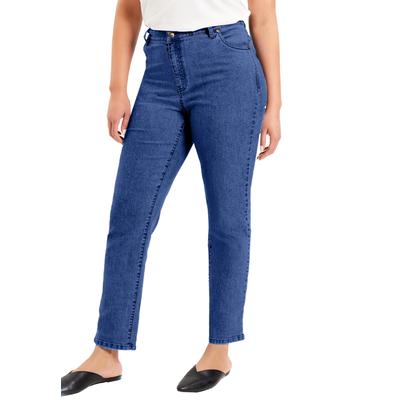 Plus Size Women's June Fit Straight-Leg Jeans by June+Vie in Medium Blue (Size 24 W)