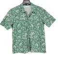Columbia Shirts | Men Columbia Pfg Hawaiian Short Sleeve Button Down Shirt Medium Green Nautical | Color: Green | Size: M