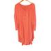 Free People Tops | Free People Tunic Button Down Side Slit Melon Botton Shirt/Dress Size Xs | Color: Orange | Size: Xs