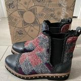 Free People Shoes | Free People Womens Sz 38 Us 7.5 Textile Atlas Chelsea Ankle Boots Nib Studded | Color: Black/Blue | Size: 7.5