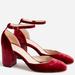 J. Crew Shoes | J.Crew Maisie Ruby Red Crystal Studded Velvet Heels | Color: Red | Size: 8.5