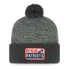 Men's Brown/Gray New England Patriots Mass Fitch Cuffed Knit Hat with Pom