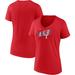 Women's Majestic Red Texas Rangers Second Wind V-Neck T-Shirt