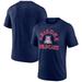 Men's Fanatics Branded Heathered Navy Arizona Wildcats Retro Arc Tri-Blend T-Shirt