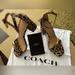 Coach Shoes | Coach Leopard Print Block Heel Sandals Original Price, $225. /$65 Size 7.5 | Color: Tan | Size: 7.5