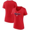 Women's Fanatics Branded Red Washington Nationals Tough The Dish V-Neck T-Shirt