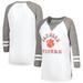 Women's Russell White Clemson Tigers Boxy Fit Raglan Long Sleeve T-Shirt