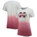 Women's White/Maroon Mississippi State Bulldogs Airplay Dip-Dye T-Shirt