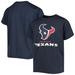 Youth Heathered Navy Houston Texans Logo T-Shirt