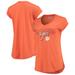 Women's Russell Heathered Orange Clemson Tigers Capped V-Neck T-Shirt