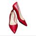 Nine West Shoes | Nine West Women's Xeena Dress Pump Lipstick Red Leather Heels Womens 7 | Color: Red | Size: 7m