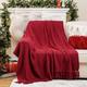 Battilo Red Throw Blanket for Christmas Decor, Burgundy Knit Throw Blanket with Tassels, Soft Cozy Warm Christmas Red Blanket for Couch Chair Bed Sofa Living Room, 150cmx200cm