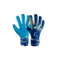 Torwarthandschuhe REUSCH "Attrakt Aqua" Gr. 10, bunt (goldfarben, blau) Damen Handschuhe Sporthandschuhe