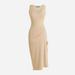 Ruched Midi Dress In Vintage Rib