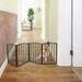 Pet Gate Dog Gate Freestanding Folding Brown