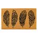 RugSmith Black Machine Tufted Four Feathers Coir Doormat, 18" x 30" - 18" x 30"