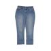 The Children's Place Jeans - Adjustable Straight Leg Denim: Blue Bottoms - Kids Girl's Size 12 - Medium Wash