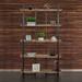 Sydney 44 in. Wide Brown/Black 5-Tier Industrial Solid Wood Bookcase