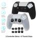 Anti-Slip PS5 Controller Cover Soft Silicone Protective Case for Playstation 5 Controller PS5 Controller Skin for Playstation 5 DualSense Wireless Controller 2 Pack with 8 x Thumb Caps-White+Black