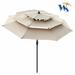 9Ft 3-Tiers Outdoor Patio Umbrella with Crank and tilt and Wind Vents