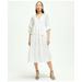 Brooks Brothers Women's Cotton Tiered Eyelet Tie Neck Dress | White | Size 16