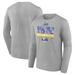 Men's Fanatics Branded Heathered Gray Los Angeles Rams Super Bowl LVI Champions Locker Room Trophy Collection Long Sleeve T-Shirt