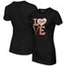 Women's Tiny Turnip Black Baltimore Orioles Baseball Love T-Shirt