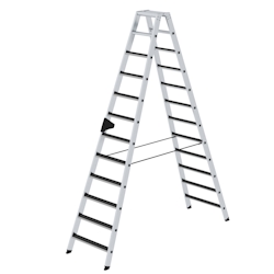 PROREGAL Stufen-Stehleiter beidseitig begehbar mit clip-step R13 2x12 Stufen Image
