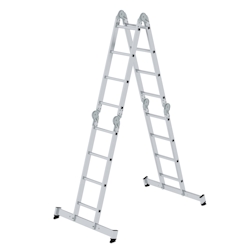 PROREGAL Vielzweckleiter 4-teilig mit nivello®-Traverse 4x4 Sprossen Image