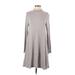 Lou & Grey Casual Dress - Sweater Dress: Gray Marled Dresses - Women's Size Small