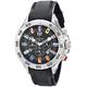 Nautica Men's N16553G Stainless Steel Watch with Black Band, Black, Chronograph