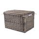 Natural Wicker Large Capacity Storage Trunk Bedroom Storage Basket Living Room Footstool Toy Storage Basket (Medium)